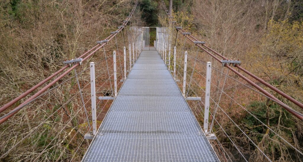 Puente colgante O Xirimbao en Ribeira do Ulla