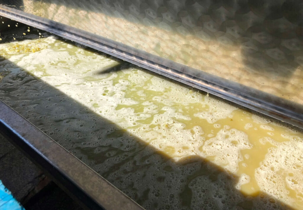 El prensado de las uvas permite obtener el mosto con el que elaboramos los mejores vinos D.O. Rías Baixas